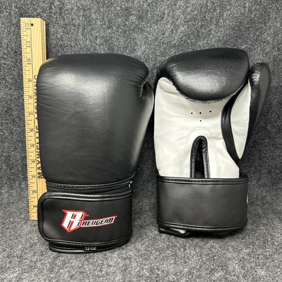 Revgear Boxing Gloves 12-OZ Pro Training Durable Black White - Picture 1 of 13